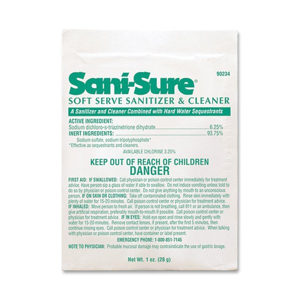 Diversey Soft Serve Sanitizer, Powder, 28grams, White, PK 100 DVO90234